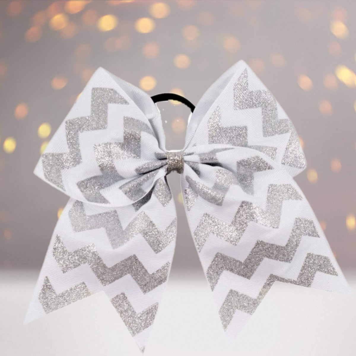 6.5 Glitter Chevron Gross Grain Christmas Cheer Bow