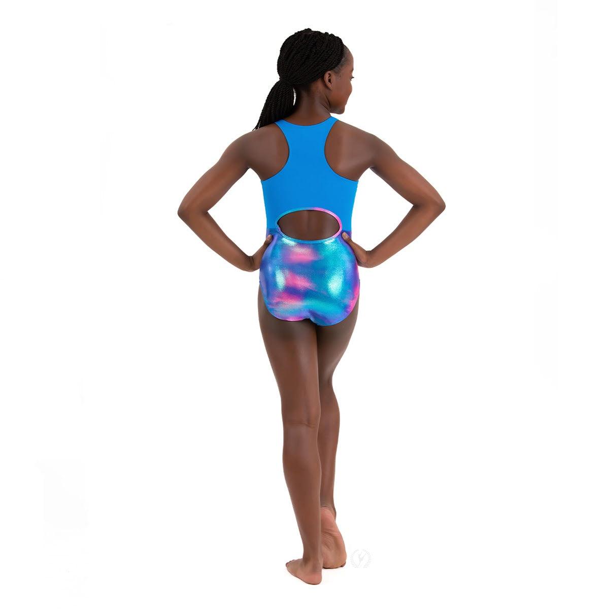 Eurotard Sky/Turqoise Circle Back Gym Tank Leotard