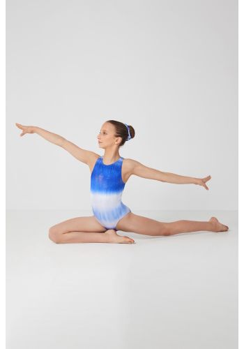 Mondor Gymnastics  Saphire-White - Sleeveless Leotard