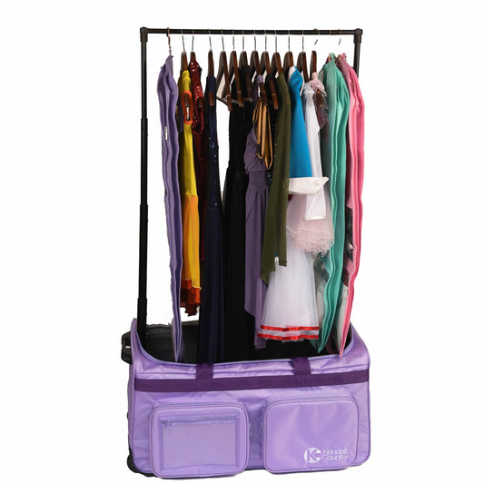 Large Dance Bag with Garment Rack - Lilac Purple, 28"