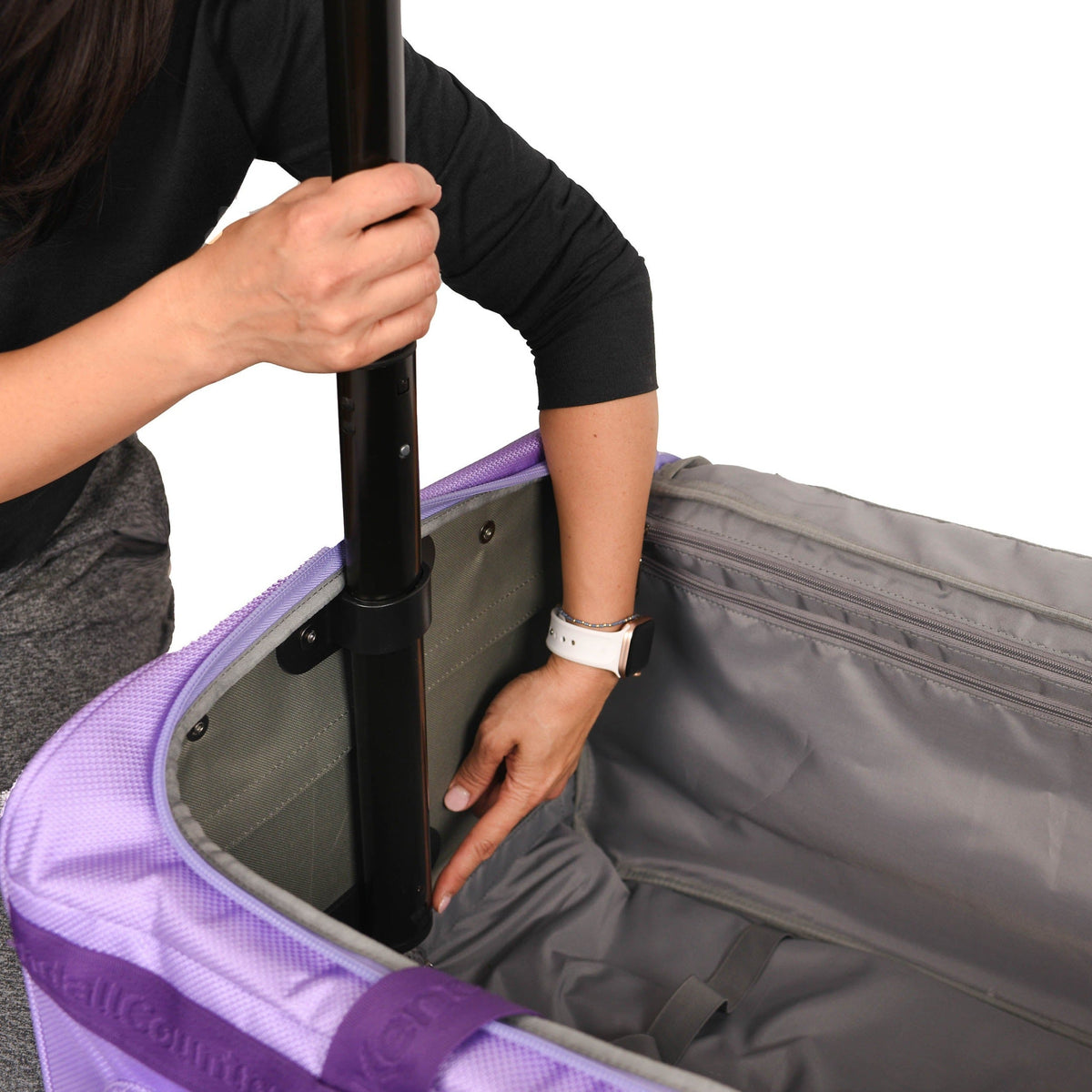 Large Dance Bag with Garment Rack - Lilac Purple, 28"