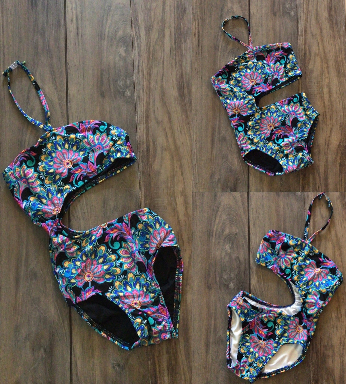 Bold Paisley Sharkbite Cut Out Leotard