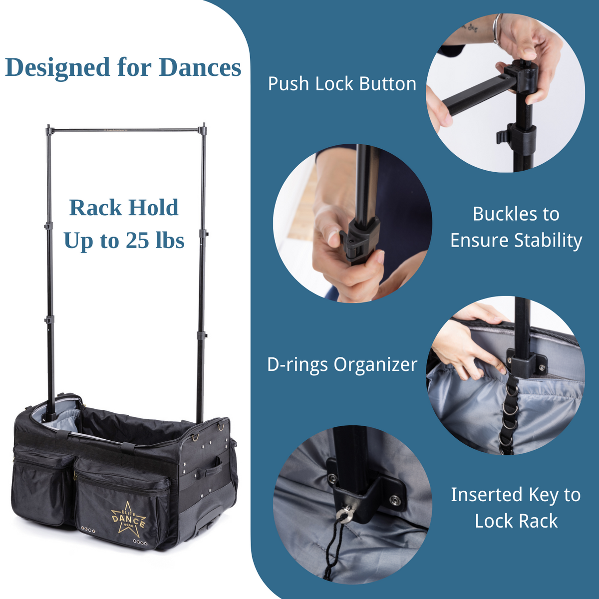 [Basic Foldable] "CostumeCruiser" 28-inch Wheeled Dance Duffel with Garment Rack