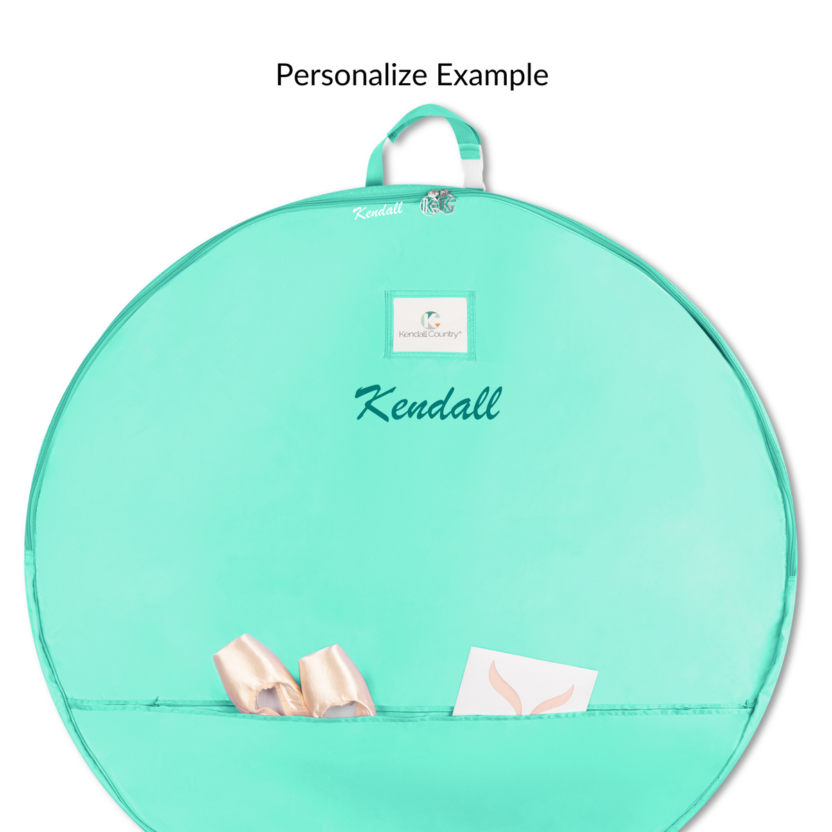 Small Pancake Tutu Garment Bag with pockets - Seafoam Green, 30"