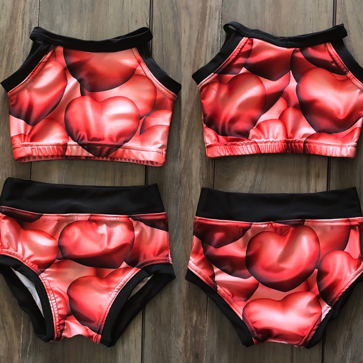 Red Bubble Hearts 2PC Set