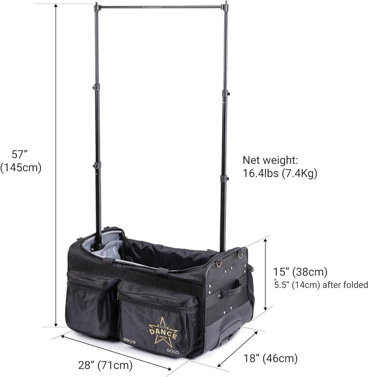 [Basic Foldable] "CostumeCruiser" 28-inch Wheeled Dance Duffel with Garment Rack