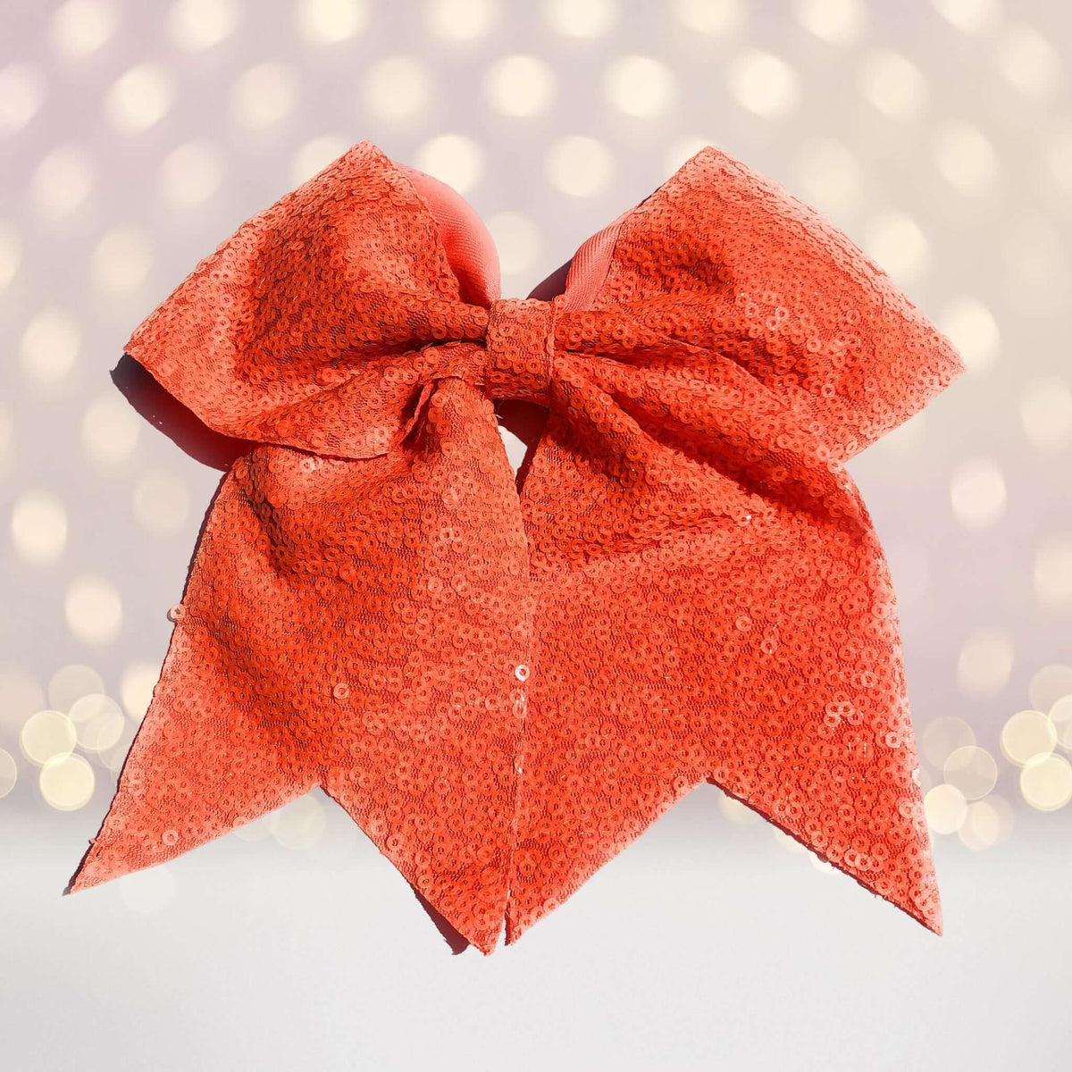 7 inch Sequin Cheer Bows, Girls Sequin Cheerleader Bow Pony