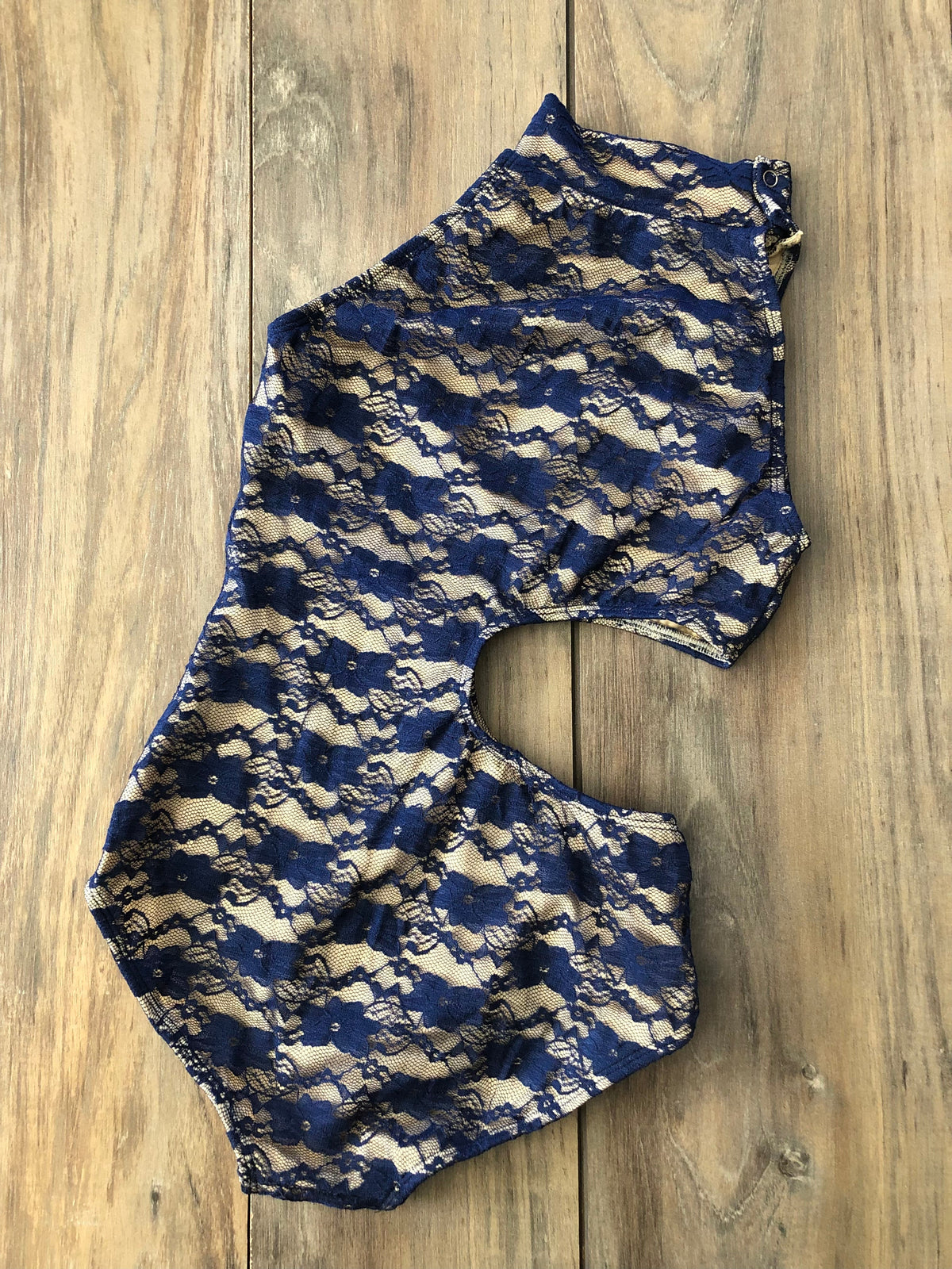 The Gala Navy Lace Leotard