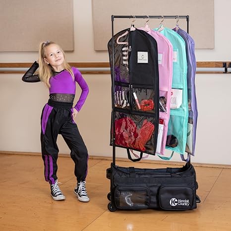 Carry On (Mini) Dance Bag with Garment Rack - Raven Black, Mini 22"