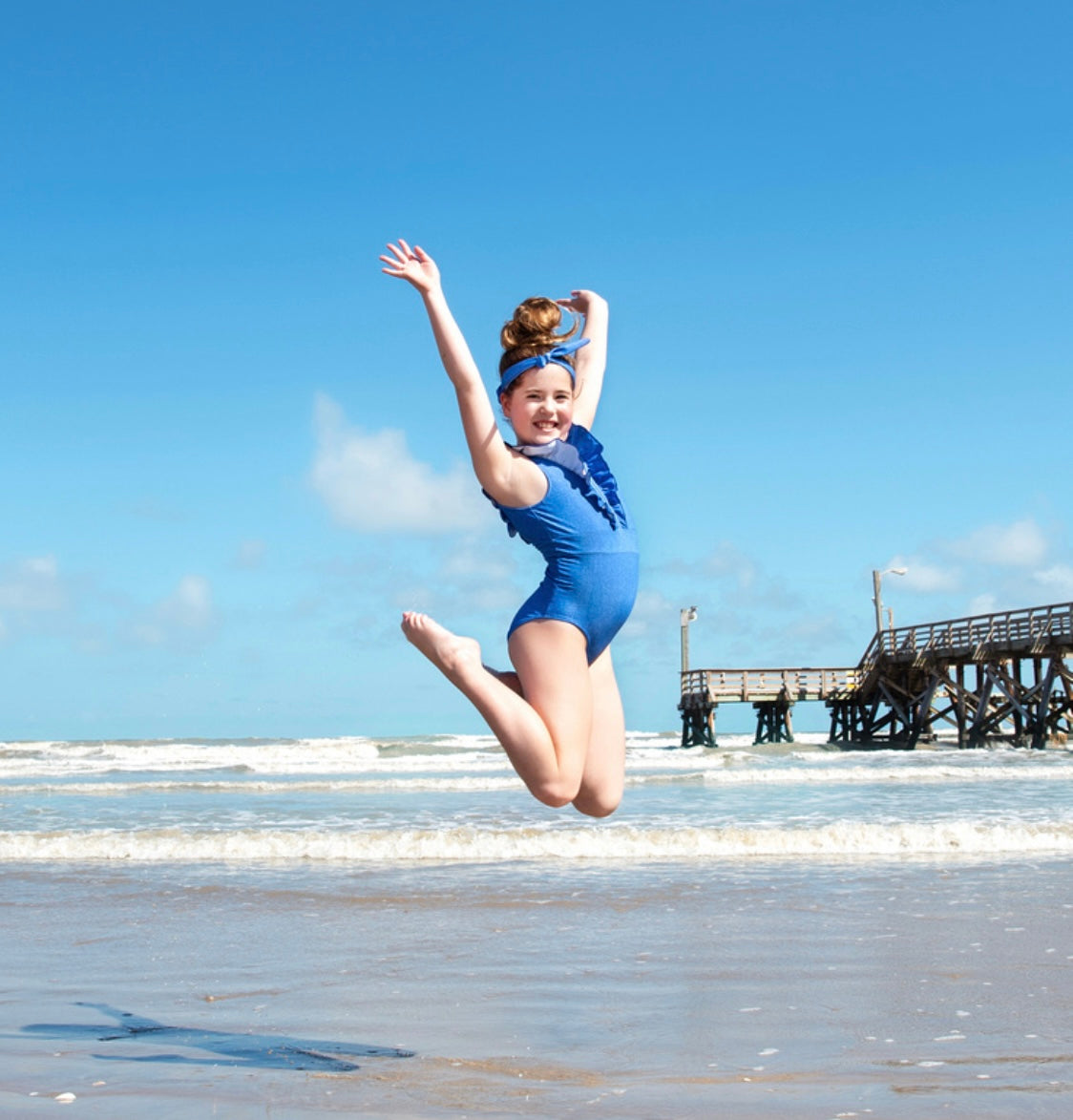 Summer Belles Ruffle Blue Leotard