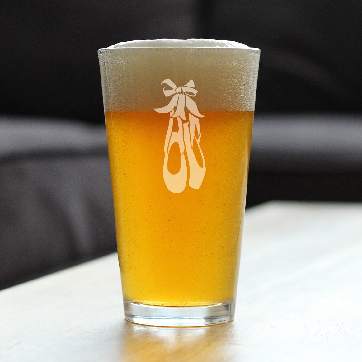 Ballet Shoes - Pint Glass for Beer - Ballerina and Dance Teacher Gifts - 16 oz Glasses