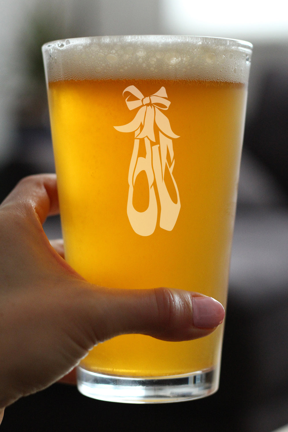 Ballet Shoes - Pint Glass for Beer - Ballerina and Dance Teacher Gifts - 16 oz Glasses