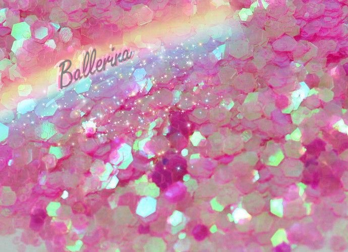 BALLERINA (Pink/White) Chunky Iridescent Glamdoll Glitter