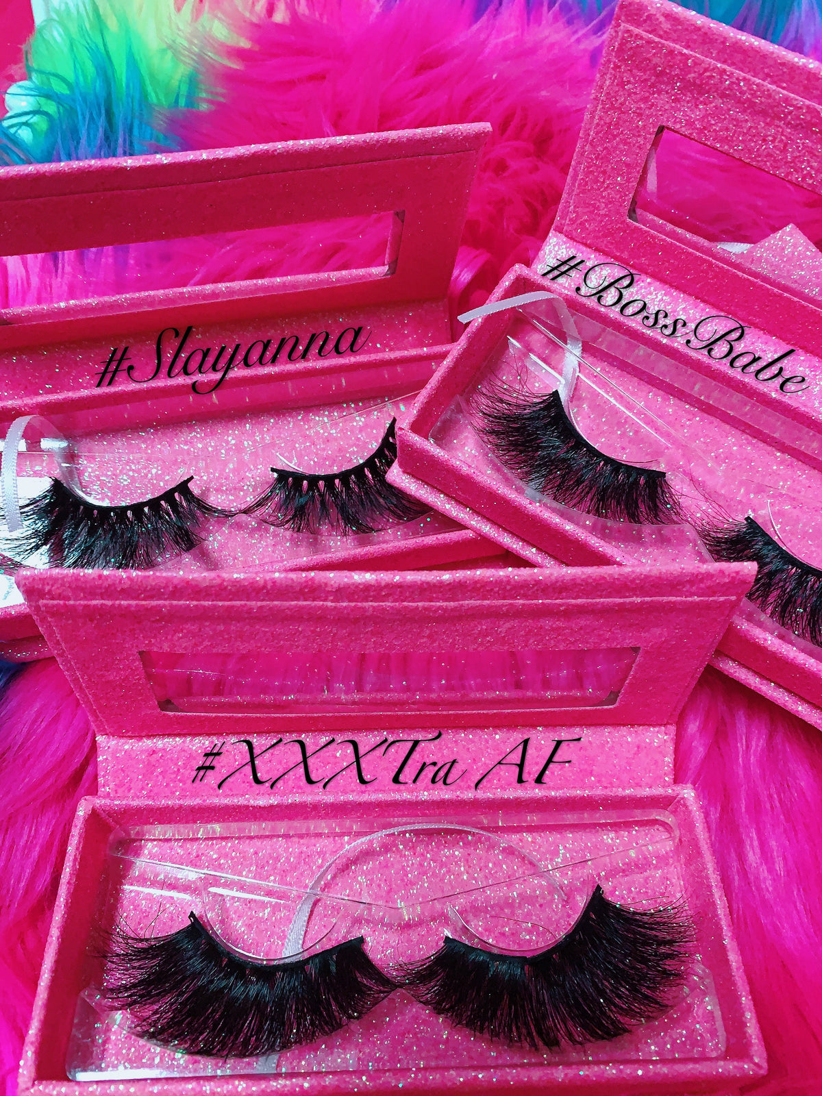 #SLAYANNA 5D DreamDoll-LUXE Lash *PINK GLITTER* Glam MAGNET Case