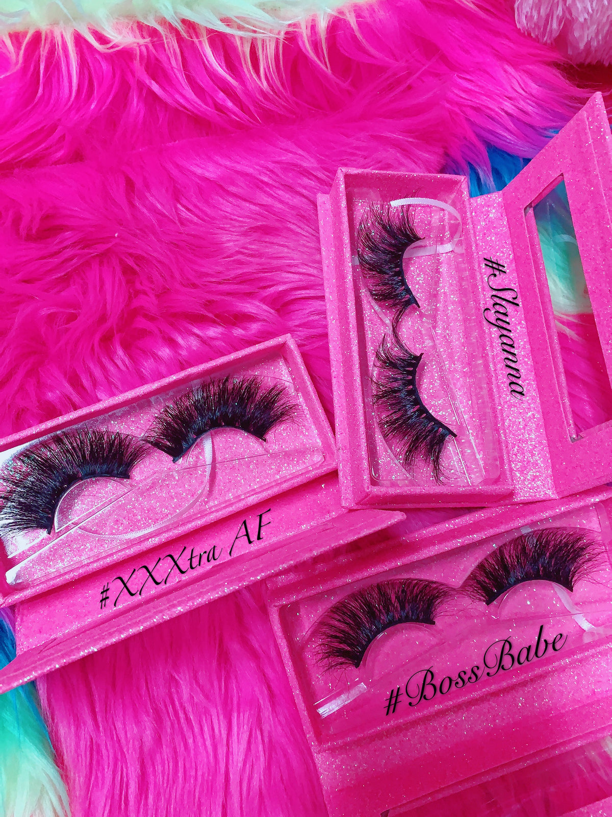 #XXXTRA AF 5D DreamDoll-LUXE Lash *PINK GLITTER* Glam Magnet Case