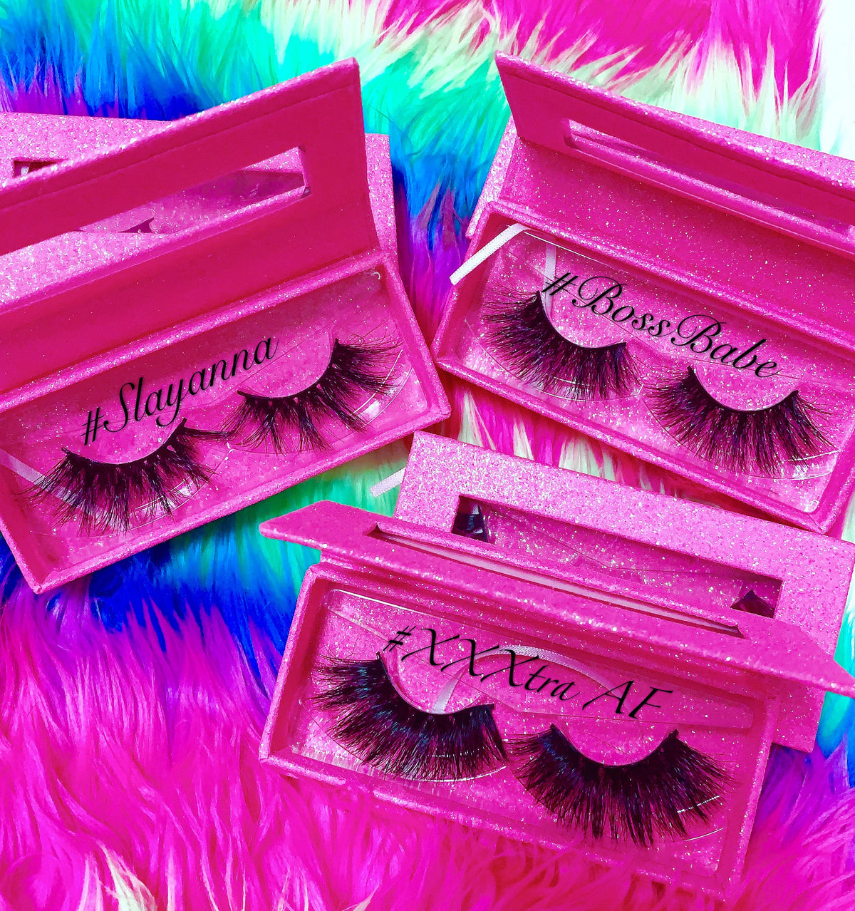 #SLAYANNA 5D DreamDoll-LUXE Lash *PINK GLITTER* Glam MAGNET Case