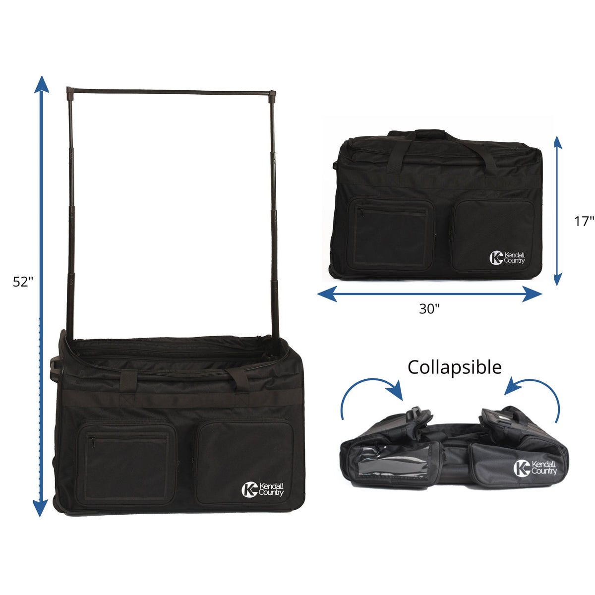 X-Large Dance Bag with Garment Rack - Raven Black, 30"