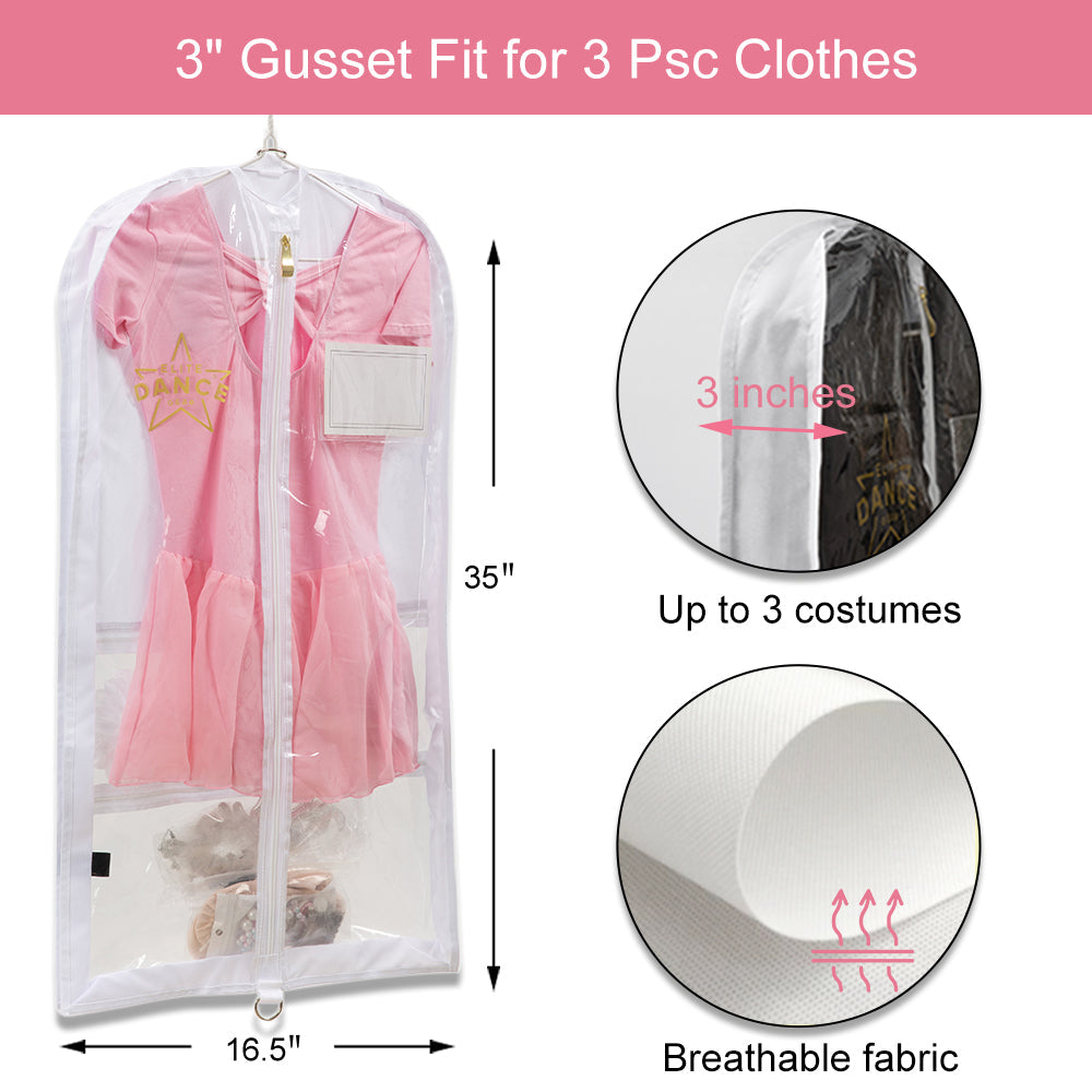 Dance Costume Garment Bag, Double Sided, 35" - Set of 3