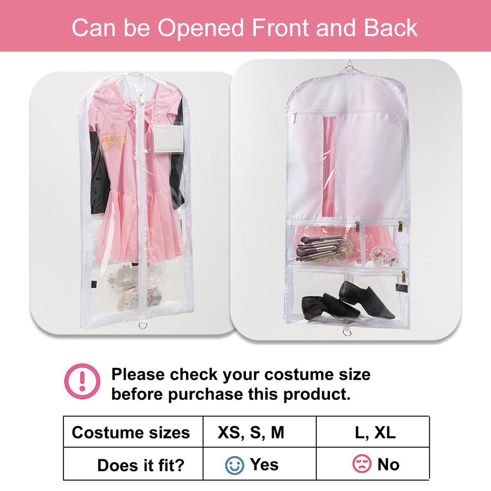 Dance Costume Garment Bag, Double Sided, 35" - Set of 3