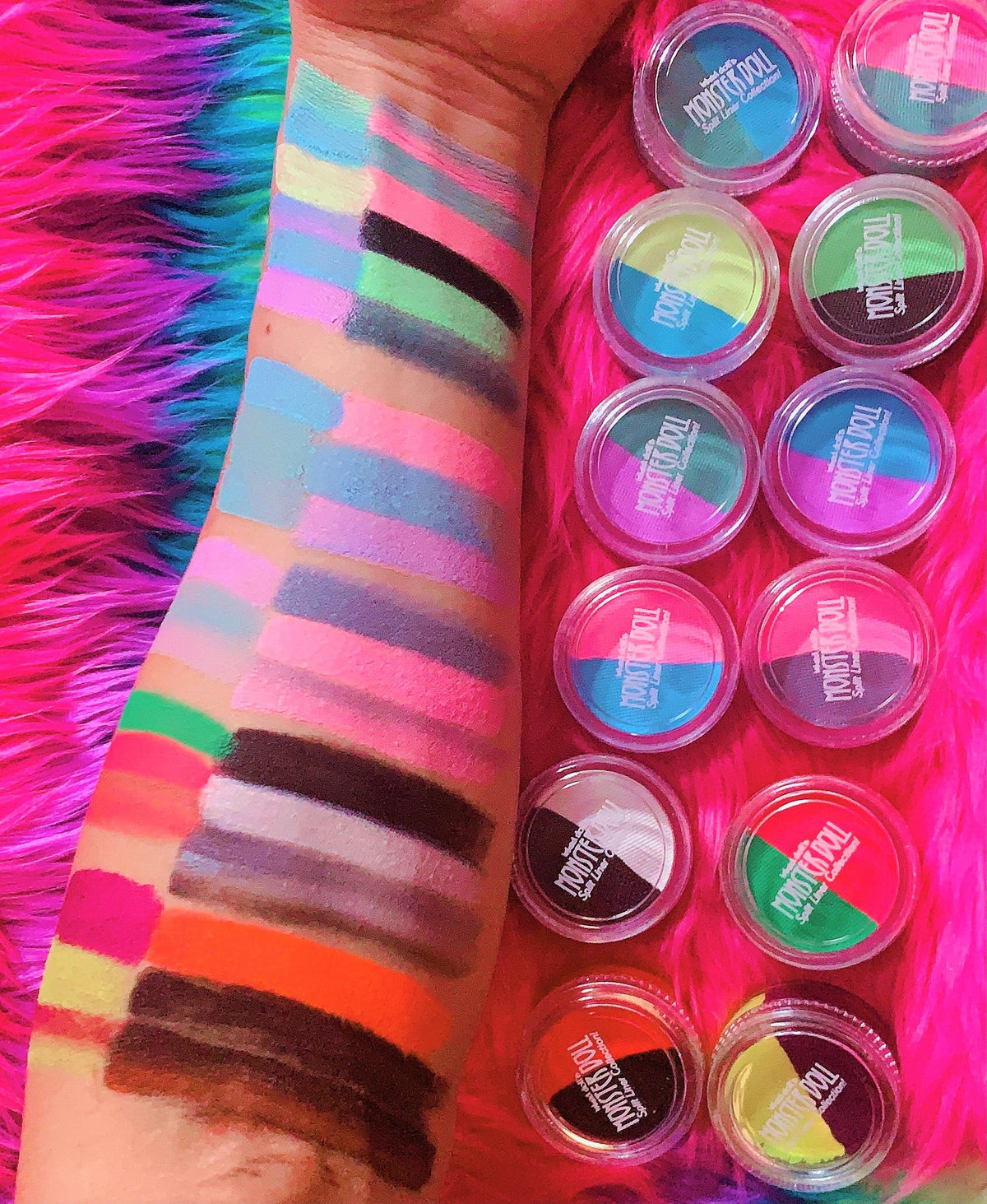(HUGE!) Monster Doll HONEY SWAMP *UV NEON PASTEL* Split Liner/Face/Body Paint