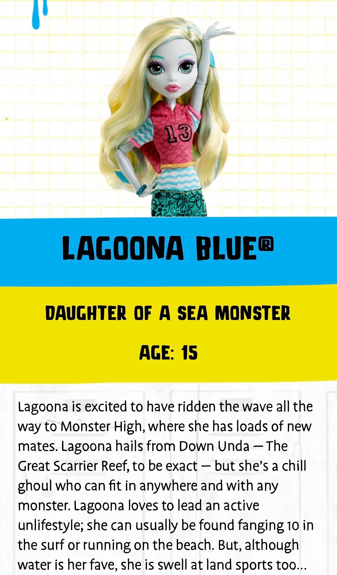 (HUGE!) Monster Doll LAGOONA BLUE *UV Neon Pastel* SPLIT LINER/ FACE BODY PAINT