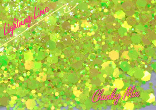 LIGHTNING LIME *UV*Chunky Glamdoll Glitter