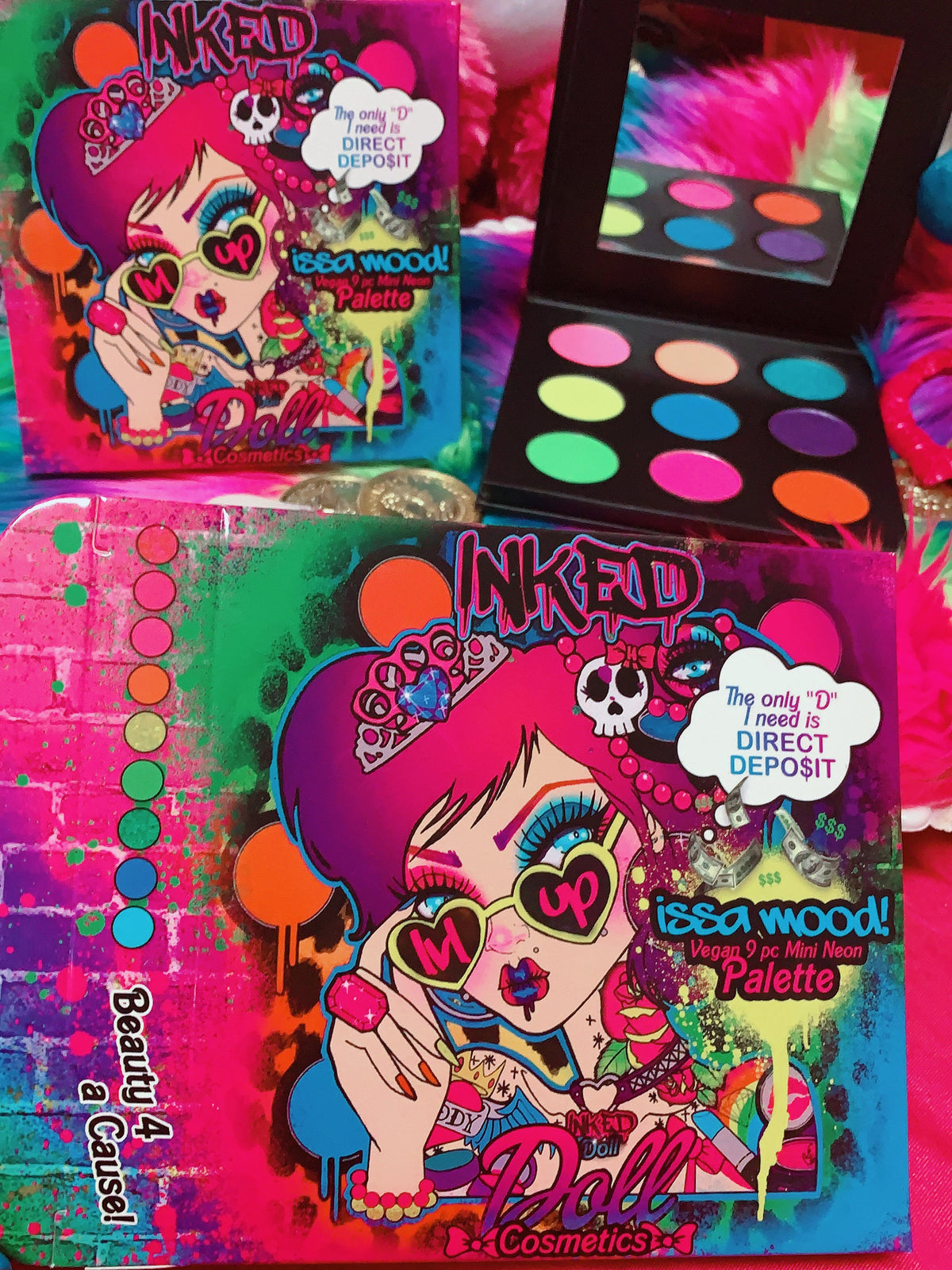 ISSA MOOD!! 9 PC MINI *BLACKLIGHT* NEON PALETTE