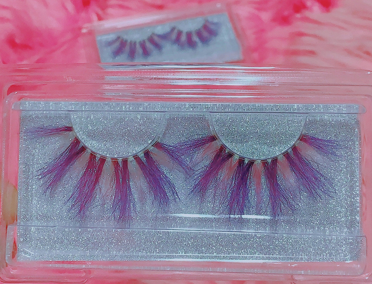 *PSYCHOTIC FAIRY* (Pastel Pink/Purple) DOLLicious COLORBLAST Lashes !