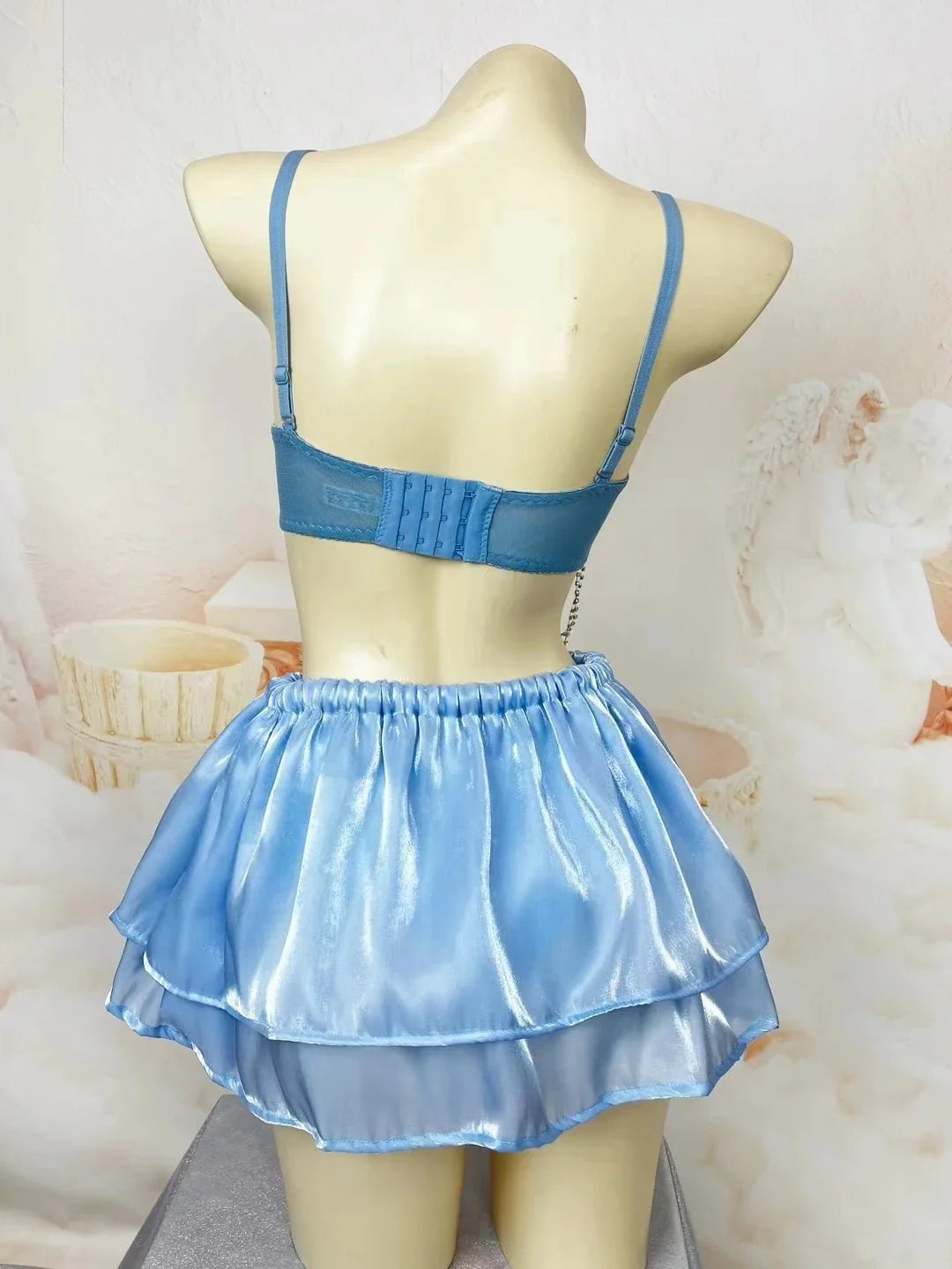 Nightclub Bar Sexy Stage Wear Blue Rhinestones Beading Bikini Gogo Dancer Electric Music Festival Outfit Party Show Costume
