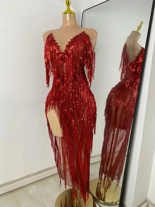 Vintage-Inspired Tassel Long Dress For Women