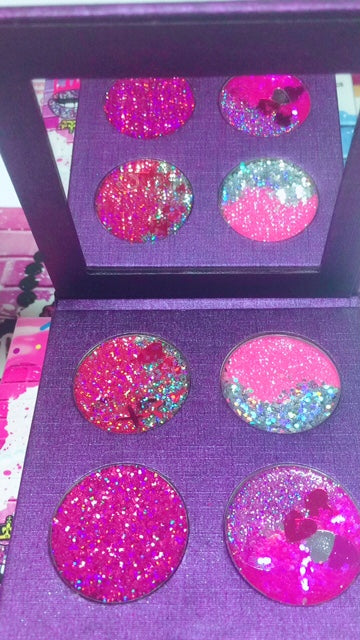 "TRUE LOVE HEARTS" Pressed Glitter Quad!