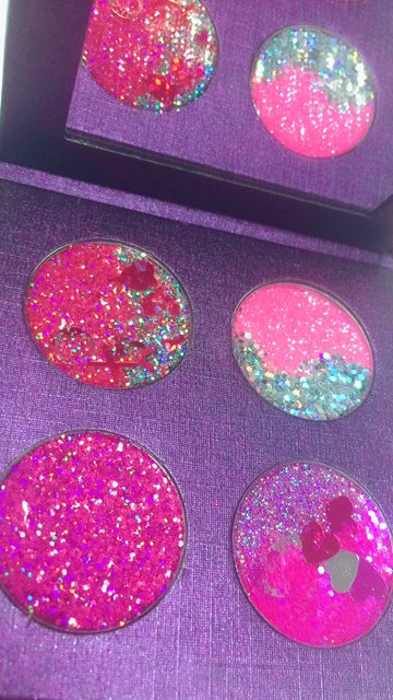 "TRUE LOVE HEARTS" Pressed Glitter Quad!