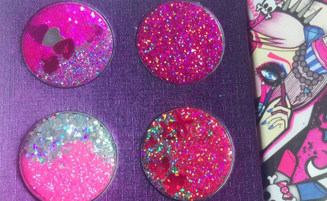 "TRUE LOVE HEARTS" Pressed Glitter Quad!