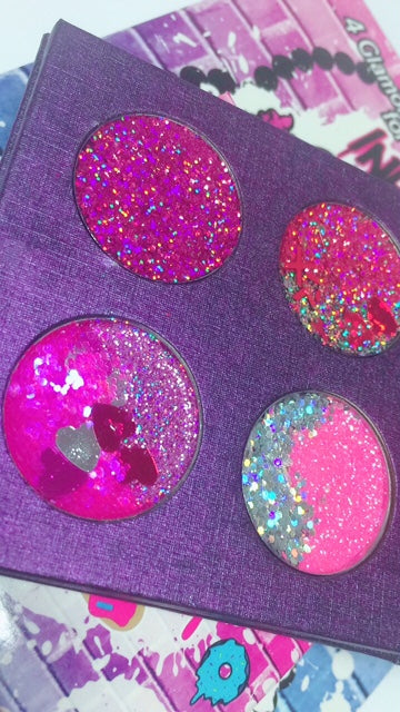 "TRUE LOVE HEARTS" Pressed Glitter Quad!