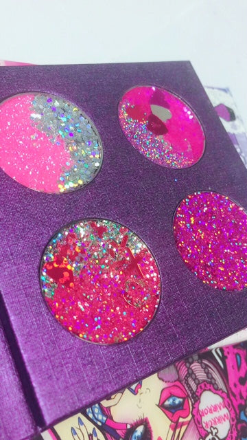 "TRUE LOVE HEARTS" Pressed Glitter Quad!