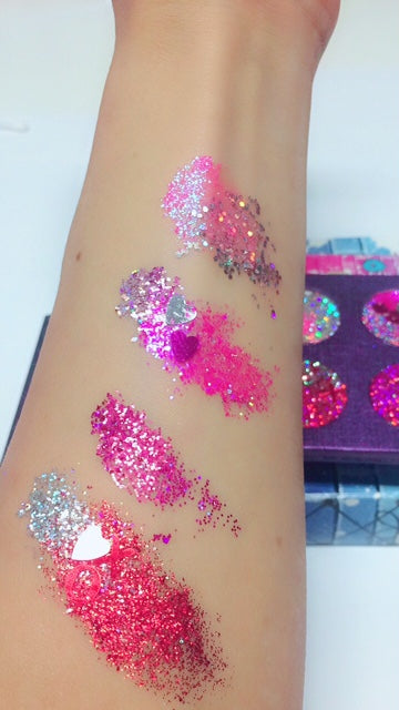 "TRUE LOVE HEARTS" Pressed Glitter Quad!