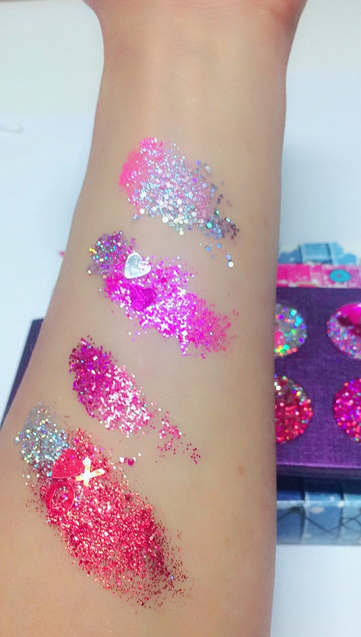 "TRUE LOVE HEARTS" Pressed Glitter Quad!