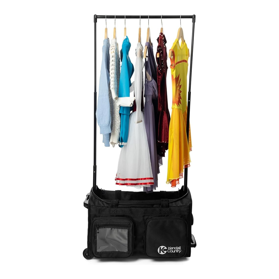 Medium Rolling Dance Bag with Garment Rack - Raven Black, 22"
