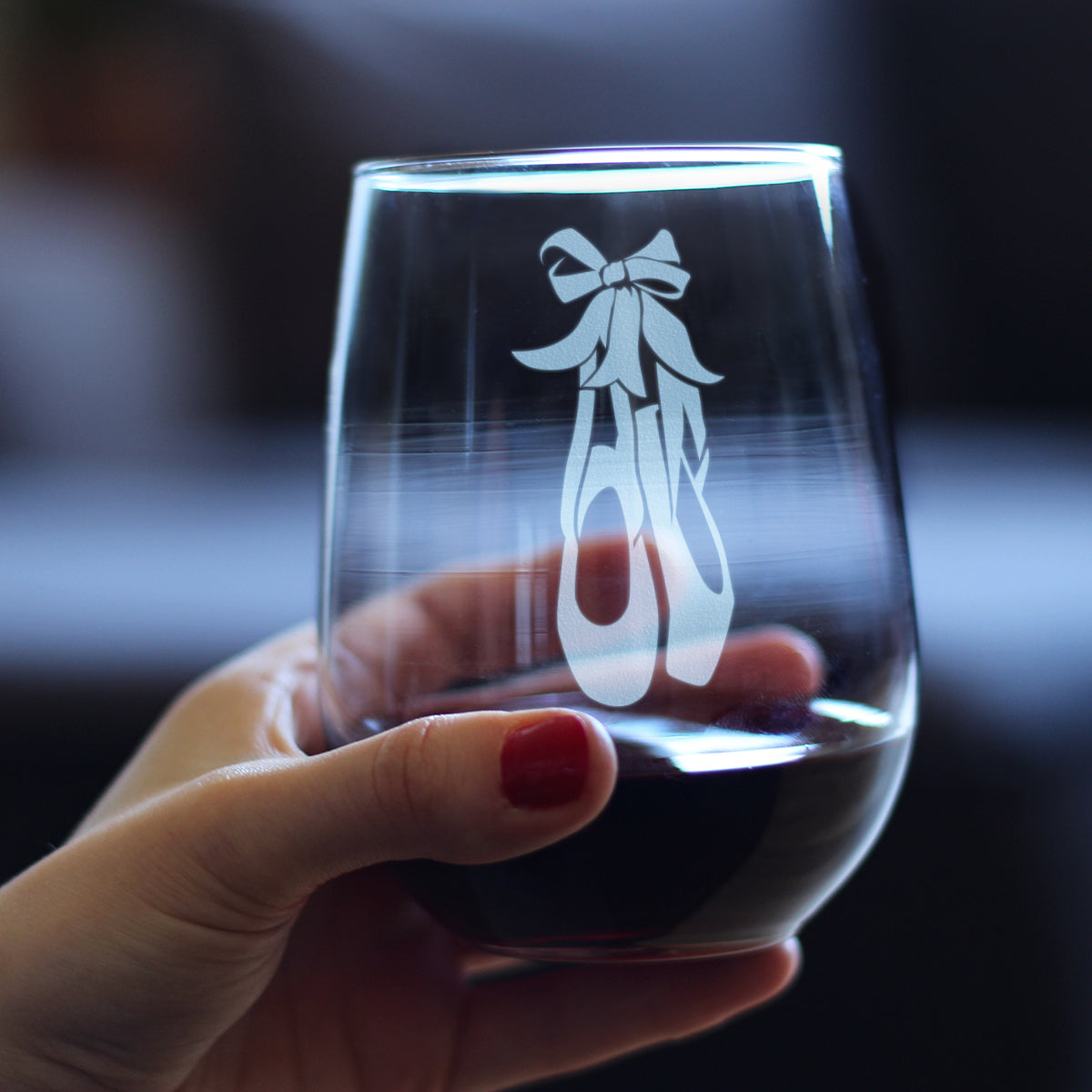 Ballet Shoes - Stemless Wine Glass - Ballerina and Dance Teacher Gifts - Large 17 Ounce