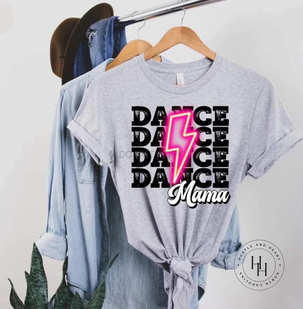 Dance Mama Pink Neon Lightning Bolt Graphic Tee