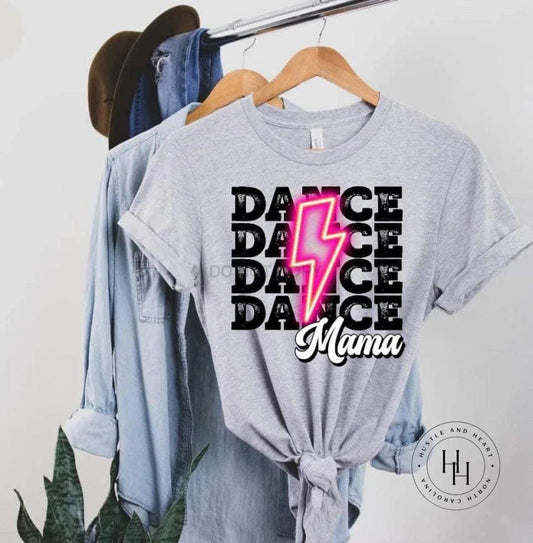 Dance Mama Pink Neon Lightning Bolt Graphic Tee