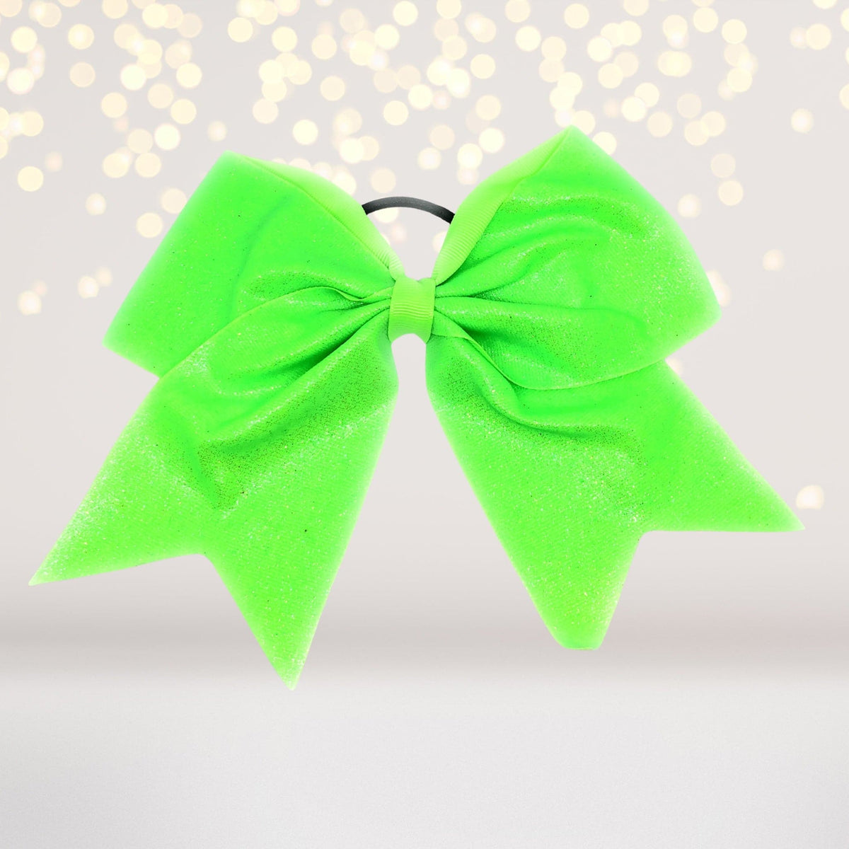 Girls 7 inch Stiff Glitter Cheer Hair Bow Ponytail Holder