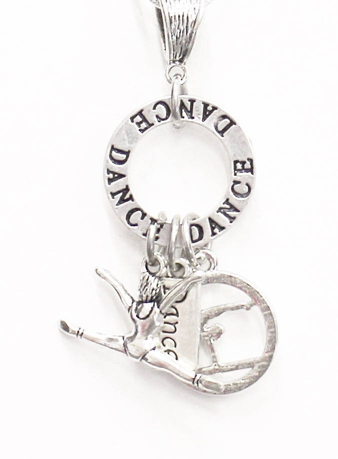 Dance Pendant on Silver Chain, I Love Dance, Dancer Mom, Dancer Gift, Gift For Her, Dance Necklace, Dance Jewelry Gift for Mom