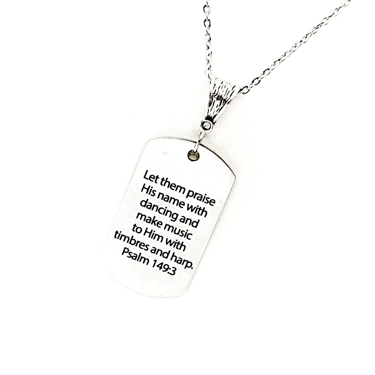 Praise His Name With Dancing Necklace, Psalm 149 3, Faith Jewelry, Scripture Quote, Faith Gifts, Gift For Her, Make Music To God, Dance Gift