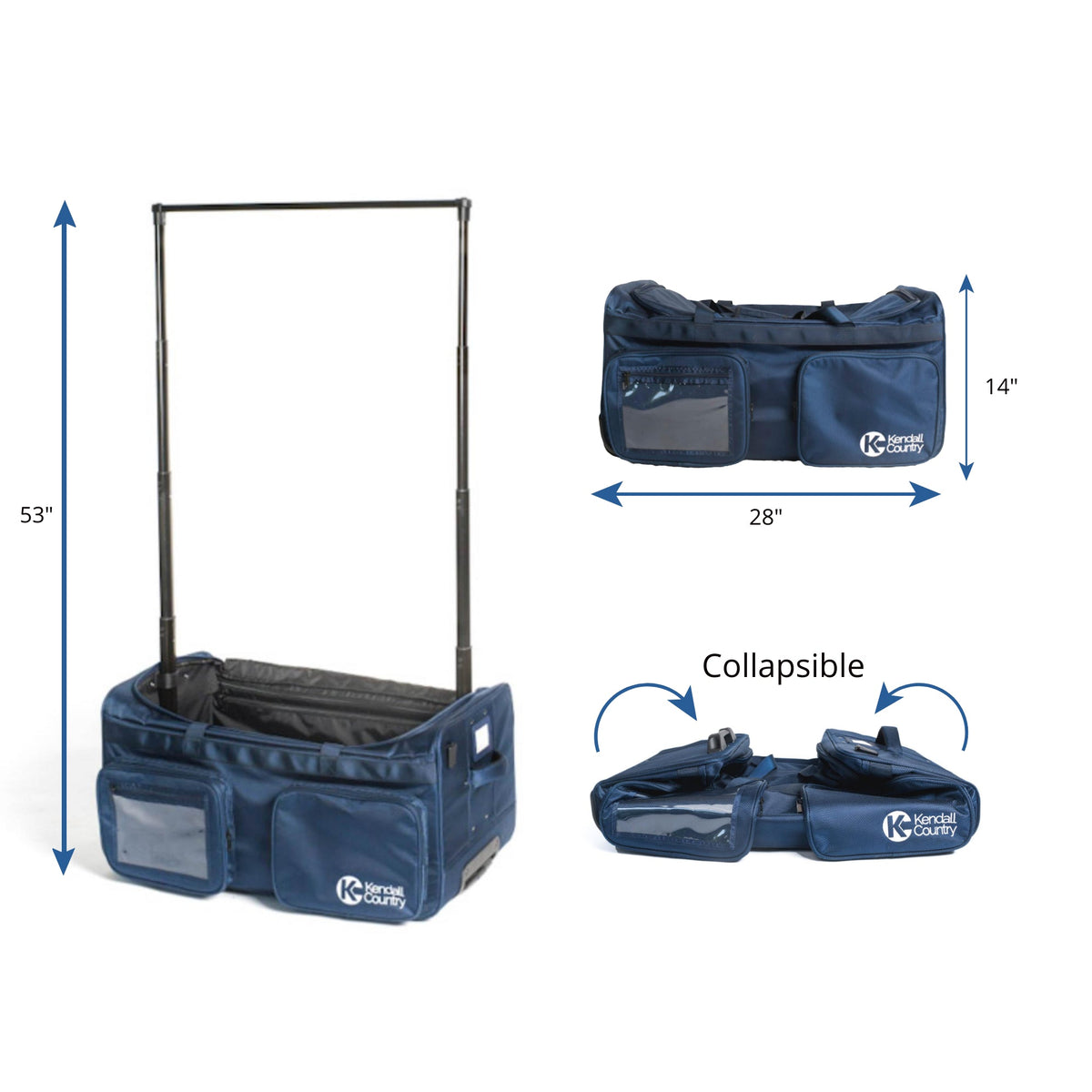 Large Dance Bag with Garment Rack - Midnight Blue, 28"