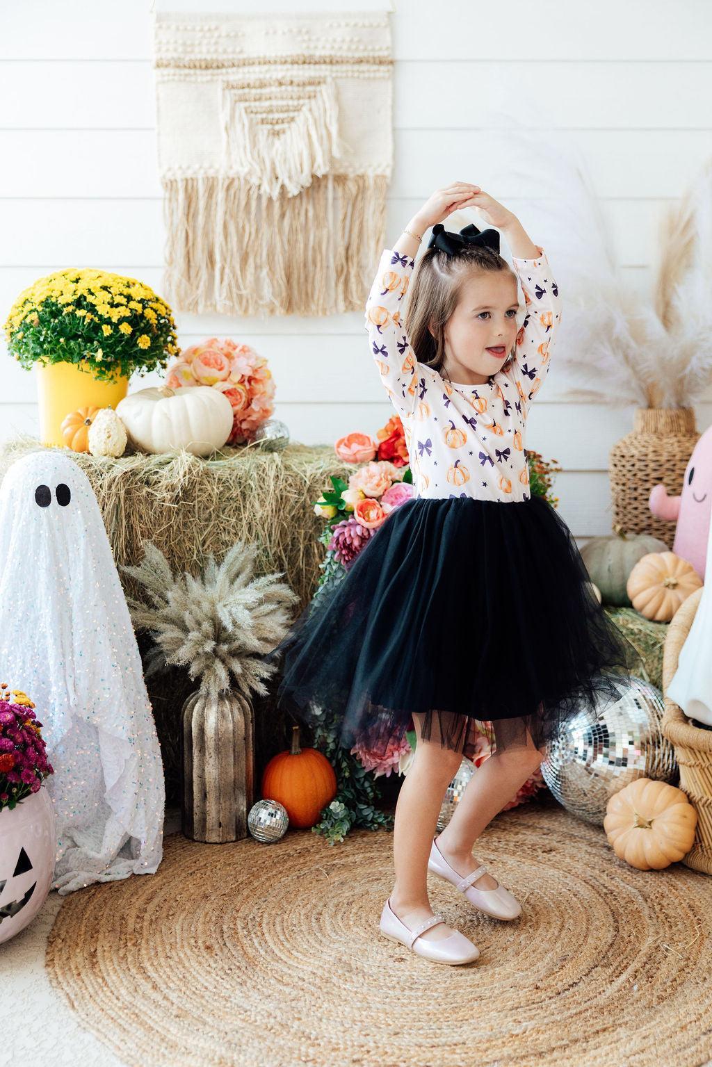 Pretty in Pumpkin L/S Tutu Dress
