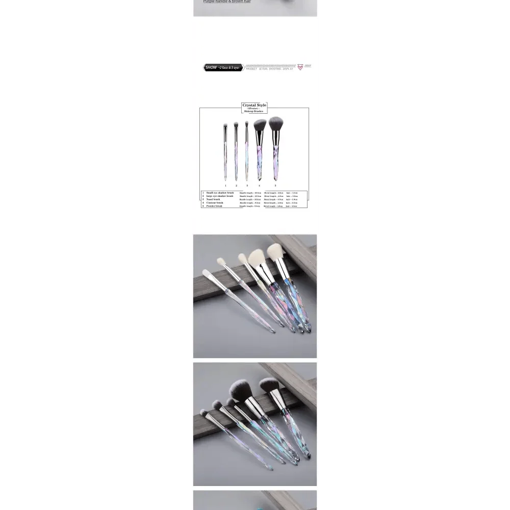 New Luxury Cosmic Color New Luxury Crystal Makeup Brushes Powder Foundation Eyeshadow Eyebrow Cosmetics for Face Fan Make Up Brush Set